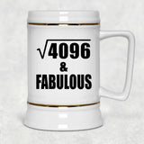 64th Birthday Square Root of 4096 & Fabulous - Beer Stein