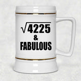 65th Birthday Square Root of 4225 & Fabulous - Beer Stein