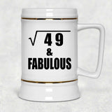 7th Birthday Square Root of 49 & Fabulous - Beer Stein