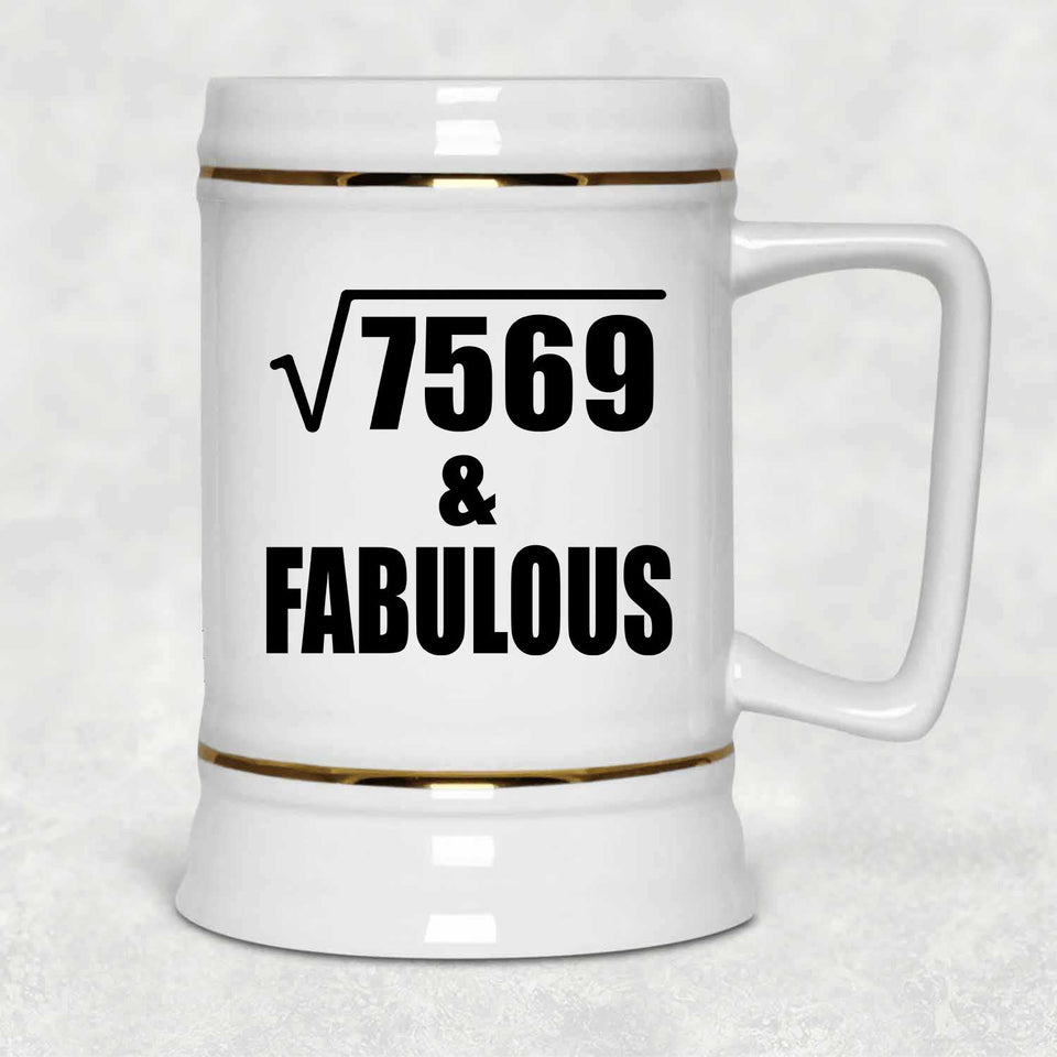 87th Birthday Square Root of 7569 & Fabulous - Beer Stein