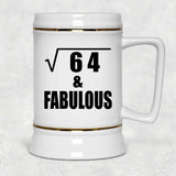 8th Birthday Square Root of 64 & Fabulous - Beer Stein