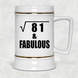 9th Birthday Square Root of 81 & Fabulous - Beer Stein
