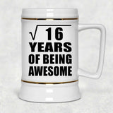 4th Birthday Square Root of 16 Years of Being Awesome - Beer Stein