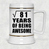 9th Birthday Square Root of 81 Years of Being Awesome - Beer Stein