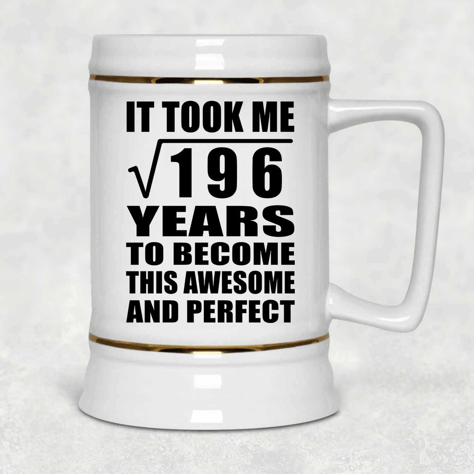 14th Birthday Took Square Root of 196 Years To Awesome - Beer Stein