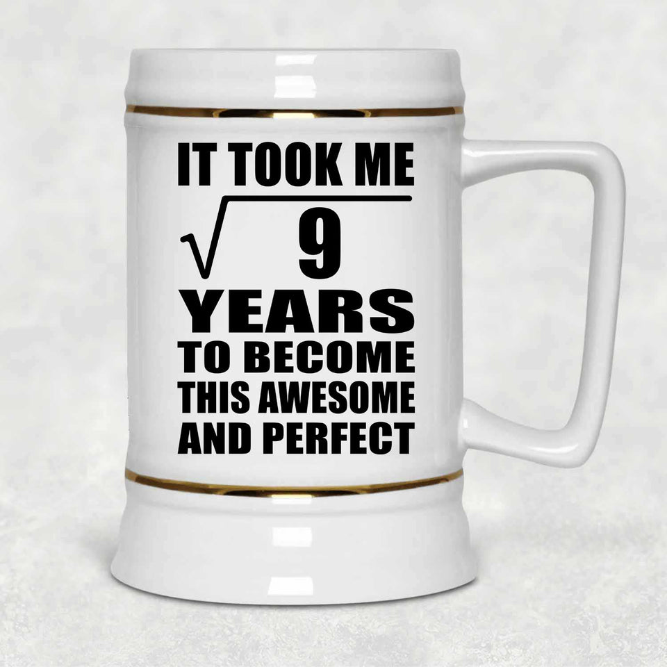 3rd Birthday Took Square Root of 9 Years To Awesome - Beer Stein