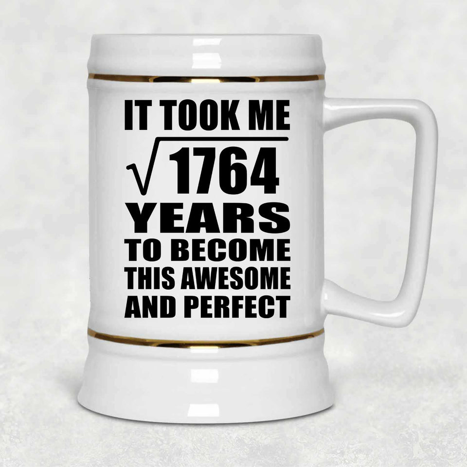 42nd Birthday Took Square Root of 1764 Years To Awesome - Beer Stein