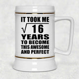 4th Birthday Took Square Root of 16 Years To Awesome - Beer Stein