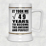 7th Birthday Took Square Root of 49 Years To Awesome - Beer Stein
