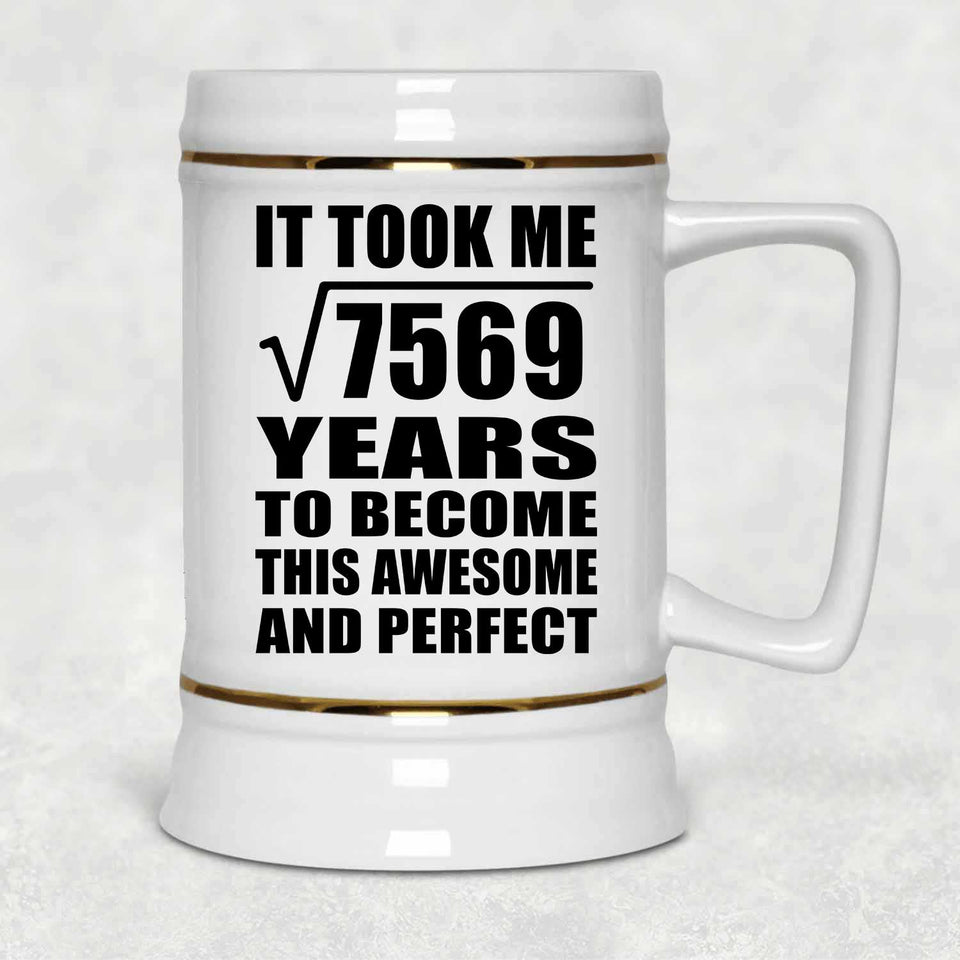 87th Birthday Took Square Root of 7569 Years To Awesome - Beer Stein