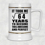 8th Birthday Took Square Root of 64 Years To Awesome - Beer Stein