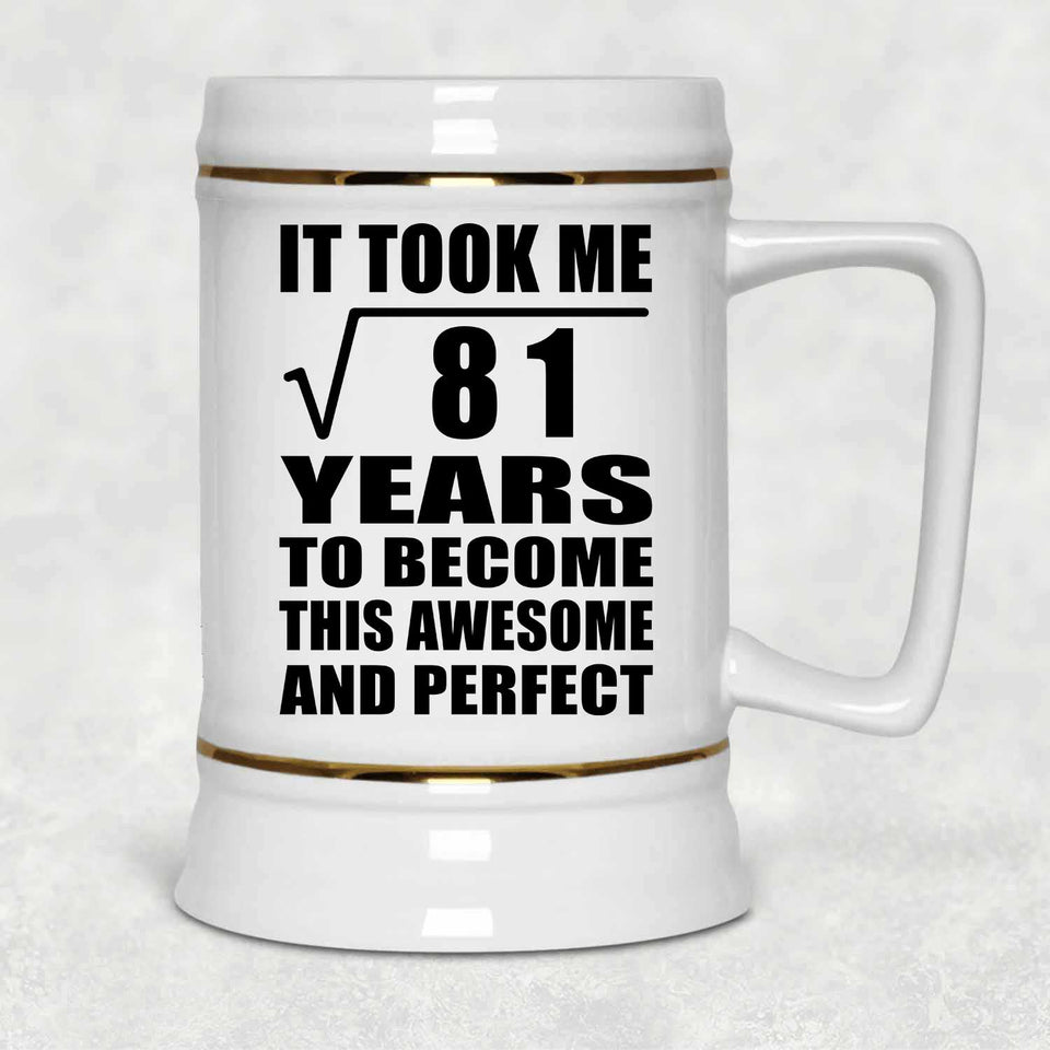 9th Birthday Took Square Root of 81 Years To Awesome - Beer Stein