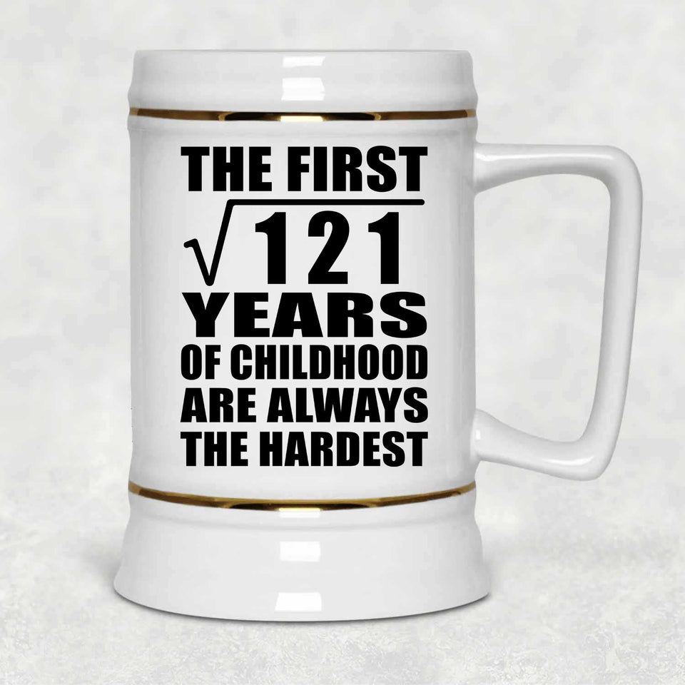 11th Birthday Square Root of 121 Years of Childhood - Beer Stein
