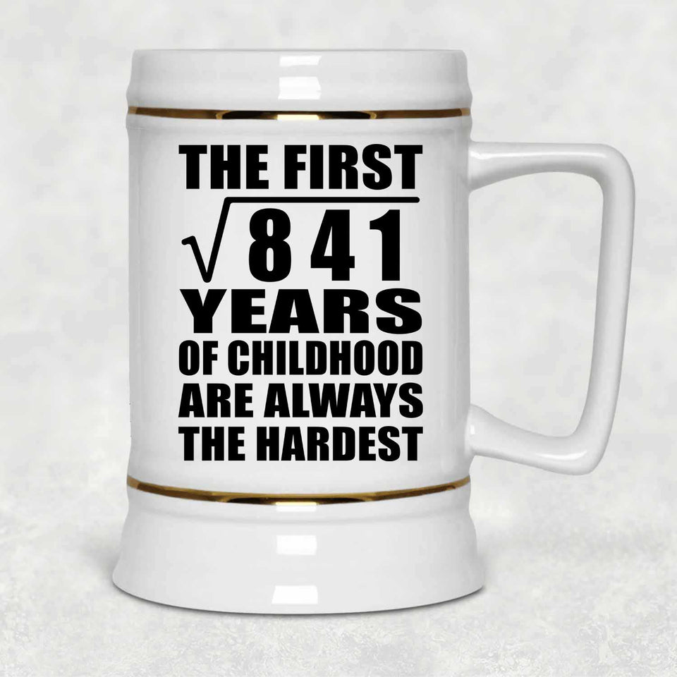 29th Birthday Square Root of 841 Years of Childhood - Beer Stein