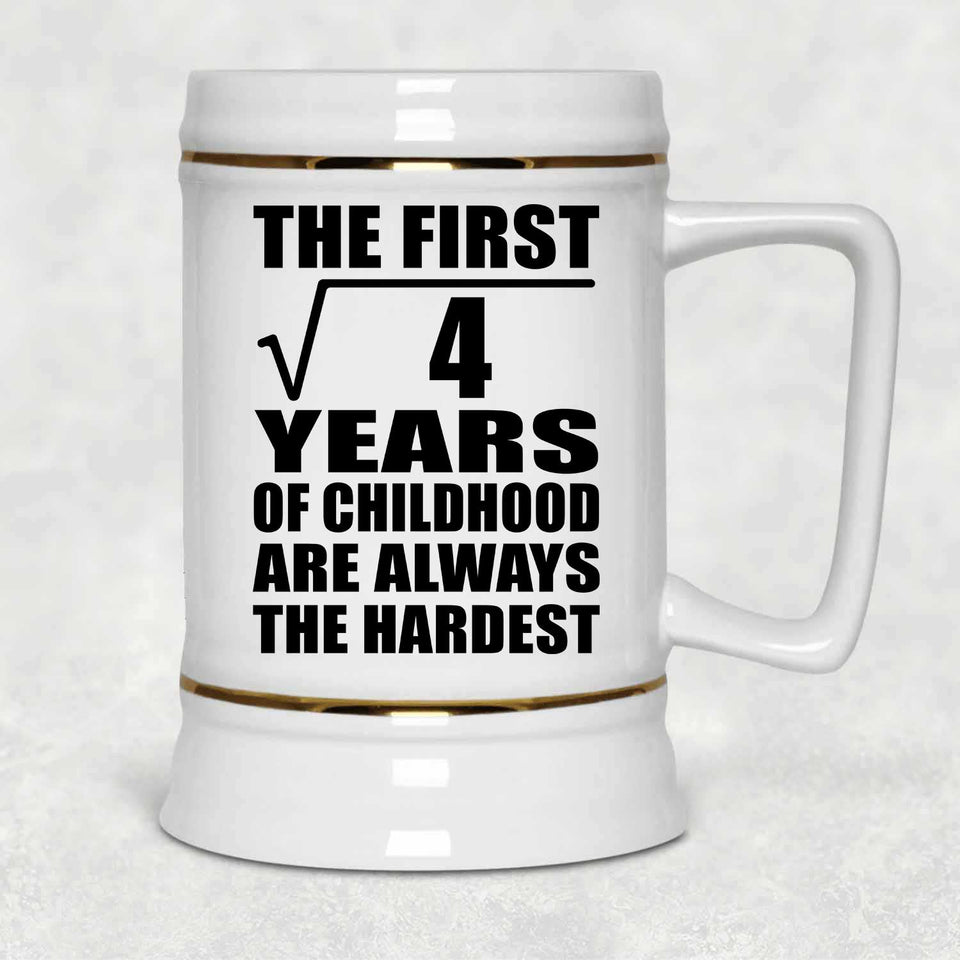 2nd Birthday Square Root of 4 Years of Childhood - Beer Stein
