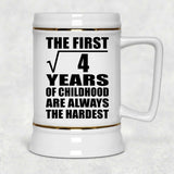 2nd Birthday Square Root of 4 Years of Childhood - Beer Stein