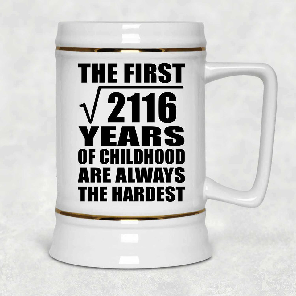 46th Birthday Square Root of 2116 Years of Childhood - Beer Stein