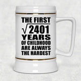 49th Birthday Square Root of 2401 Years of Childhood - Beer Stein