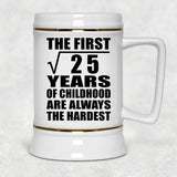 5th Birthday Square Root of 25 Years of Childhood - Beer Stein