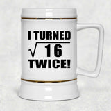 8th Birthday I Turned Square Root of 16 Twice - Beer Stein
