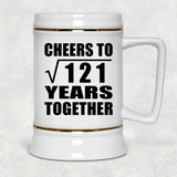 11th Anniversary Cheers To Square Root of 121 Years Together - Beer Stein