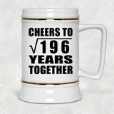 14th Anniversary Cheers To Square Root of 196 Years Together - Beer Stein