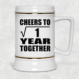 1st Anniversary Cheers To  Square Root of 1 Year Together - Beer Stein