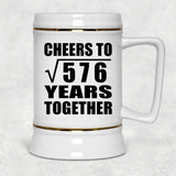 24th Anniversary Cheers To Square Root of 576 Years Together - Beer Stein