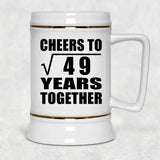 7th Anniversary Cheers To Square Root of 49 Years Together - Beer Stein