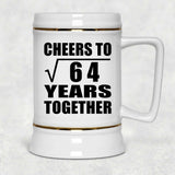 8th Anniversary Cheers To Square Root of 64 Years Together - Beer Stein