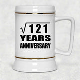 11th Anniversary Square Root of 121 Years Anniversary - Beer Stein