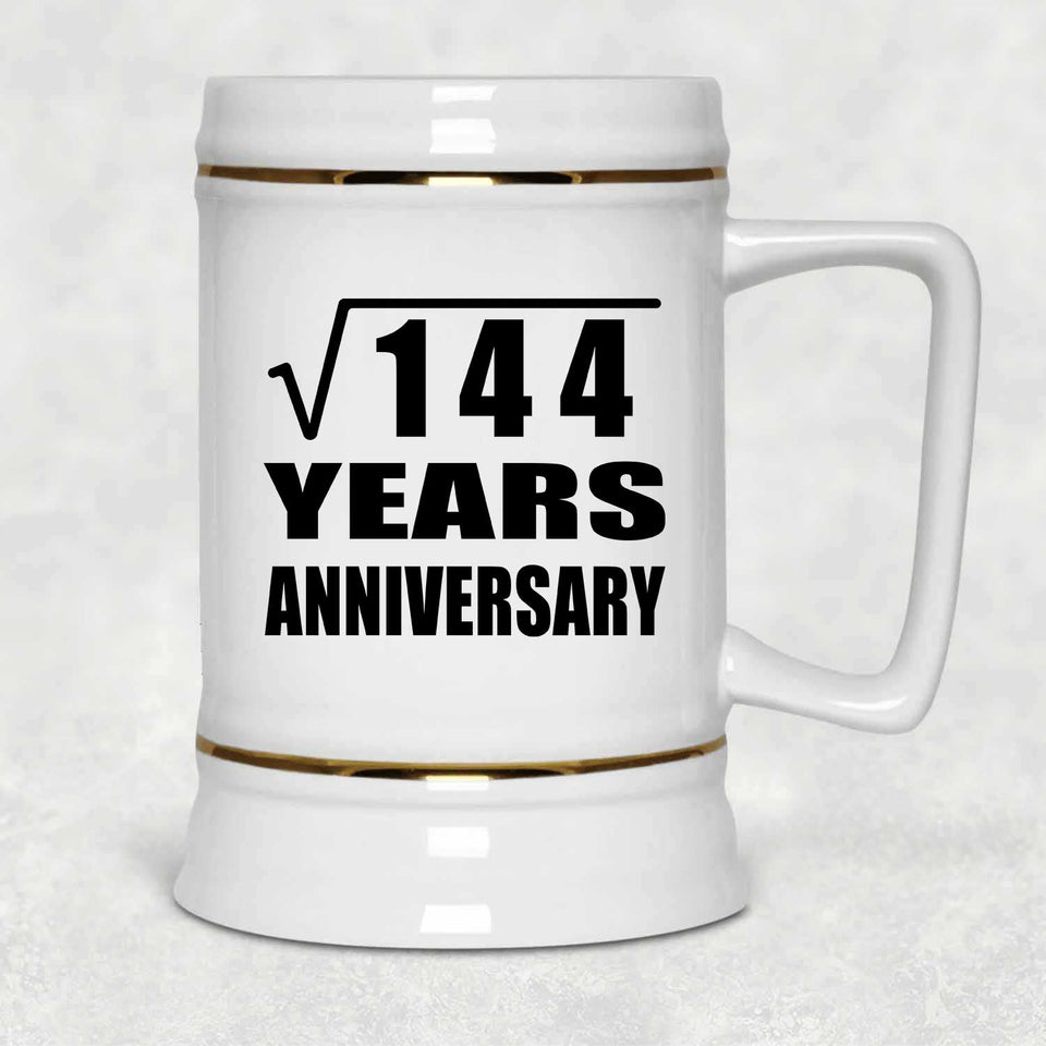 12th Anniversary Square Root of 144 Years Anniversary - Beer Stein