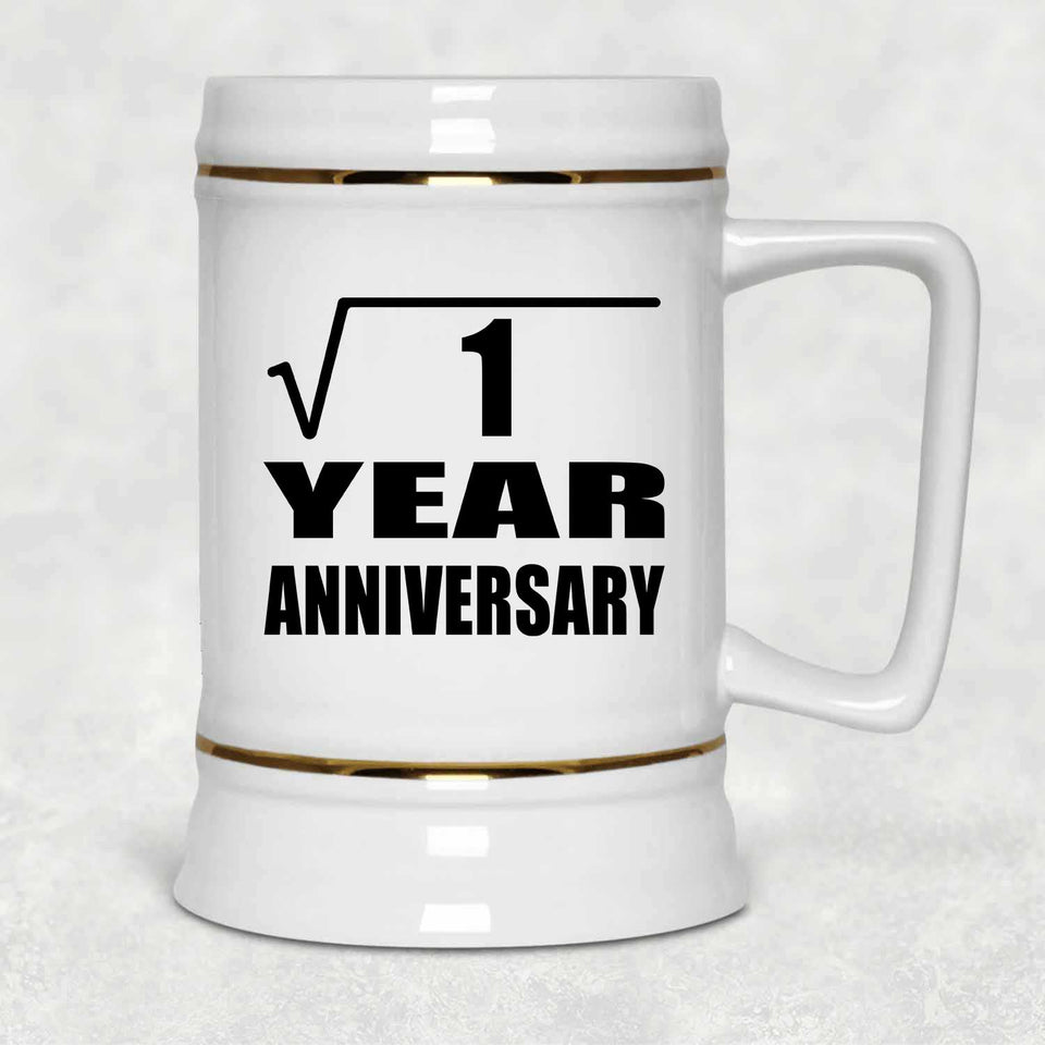 1st Anniversary Square Root of 1 Year Anniversary - Beer Stein