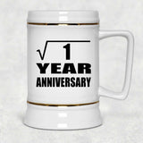 1st Anniversary Square Root of 1 Year Anniversary - Beer Stein