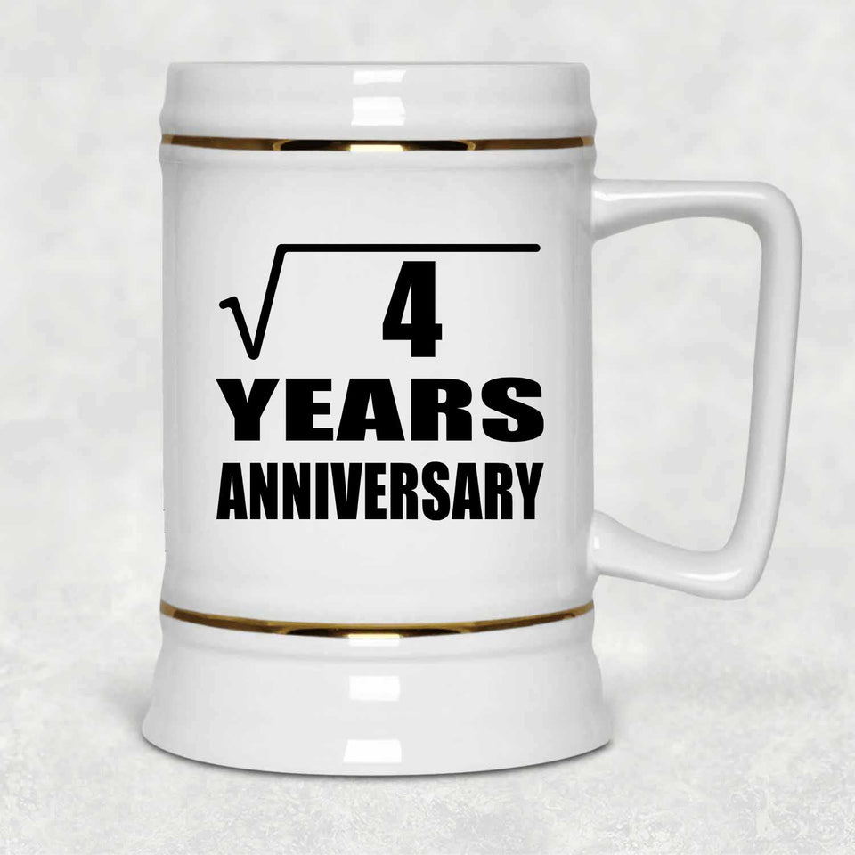 2nd Anniversary Square Root of 4 Years Anniversary - Beer Stein