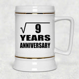 3rd Anniversary Square Root of 9 Years Anniversary - Beer Stein