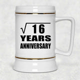 4th Anniversary Square Root of 16 Years Anniversary - Beer Stein