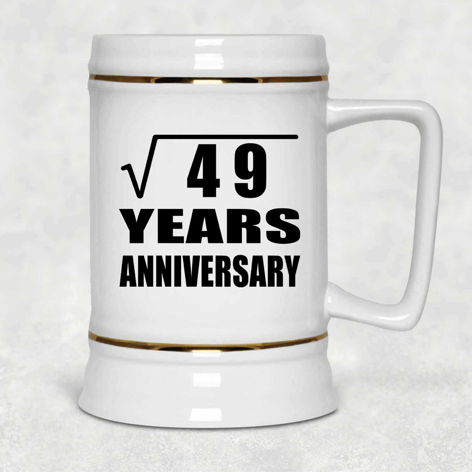 7th Anniversary Square Root of 49 Years Anniversary - Beer Stein