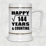 Happy 12th Anniversary Square Root of 144 Years & Counting - Beer Stein