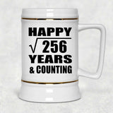 Happy 16th Anniversary Square Root of 256 Years & Counting - Beer Stein