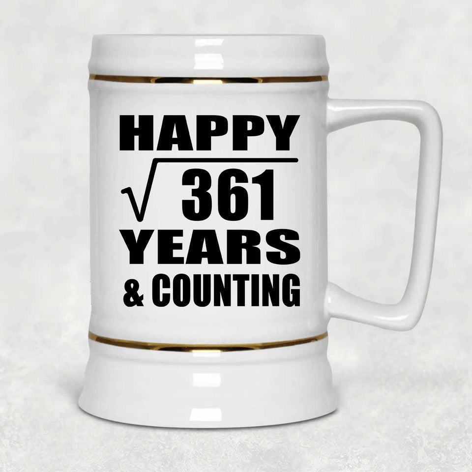 Happy 19th Anniversary Square Root of 361 Years & Counting - Beer Stein