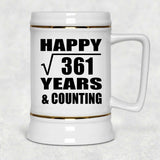 Happy 19th Anniversary Square Root of 361 Years & Counting - Beer Stein