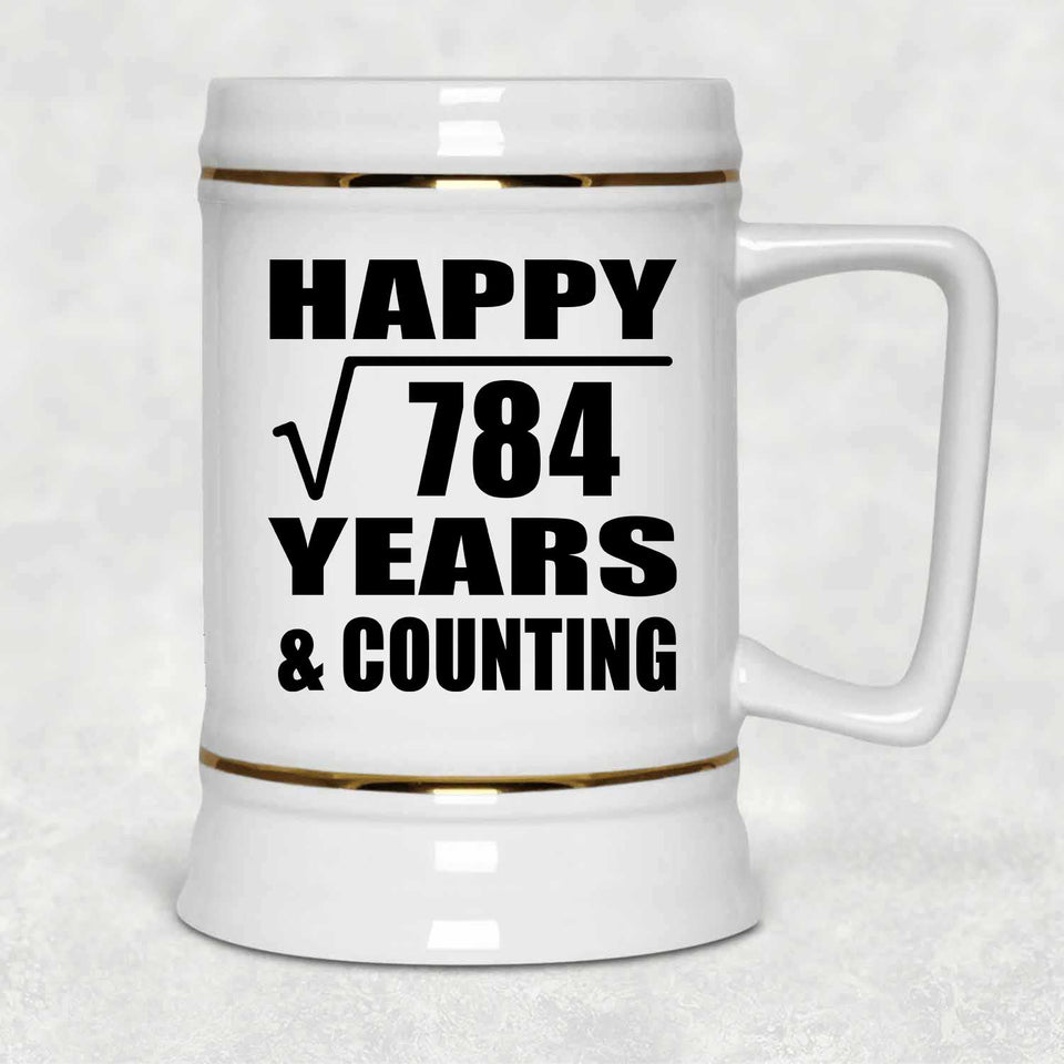 Happy 28th Anniversary Square Root of 784 Years & Counting - Beer Stein