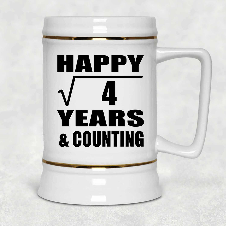Happy 2nd Anniversary Square Root of 4 Years & Counting - Beer Stein