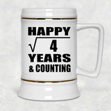 Happy 2nd Anniversary Square Root of 4 Years & Counting - Beer Stein