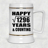 Happy 36th Anniversary Square Root of 1296 Years & Counting - Beer Stein