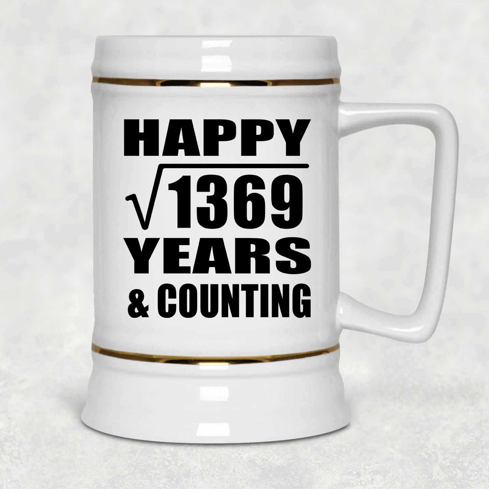 Happy 37th Anniversary Square Root of 1369 Years & Counting - Beer Stein