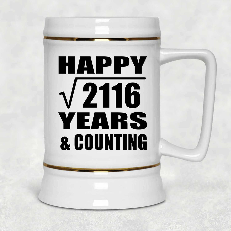 Happy 46th Anniversary Square Root of 2116 Years & Counting - Beer Stein