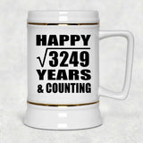 Happy 57th Anniversary Square Root of 3249 Years & Counting - Beer Stein