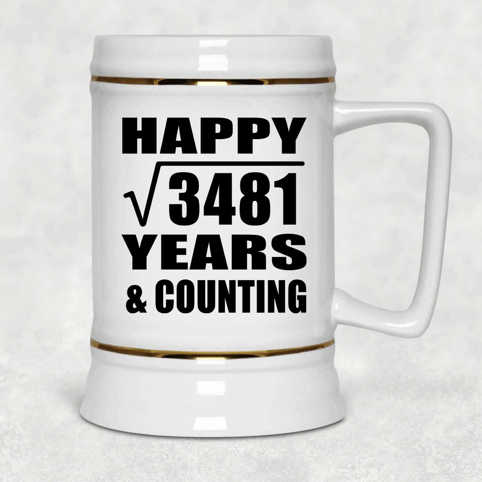 Happy 59th Anniversary Square Root of 3481 Years & Counting - Beer Stein